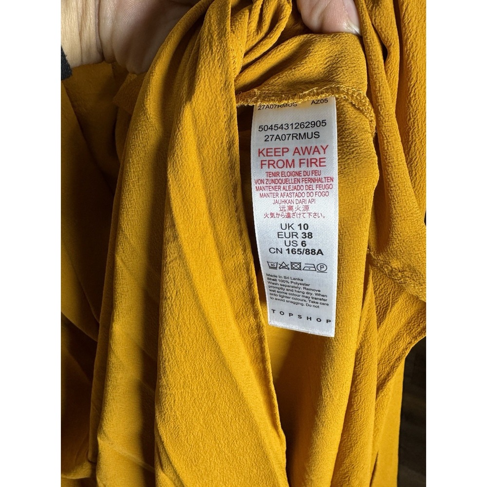 TOPSHOP  Yellow Pleated Midi/Maxi Skirt Women's‎ UK 10 US M - Picture 6 of 10